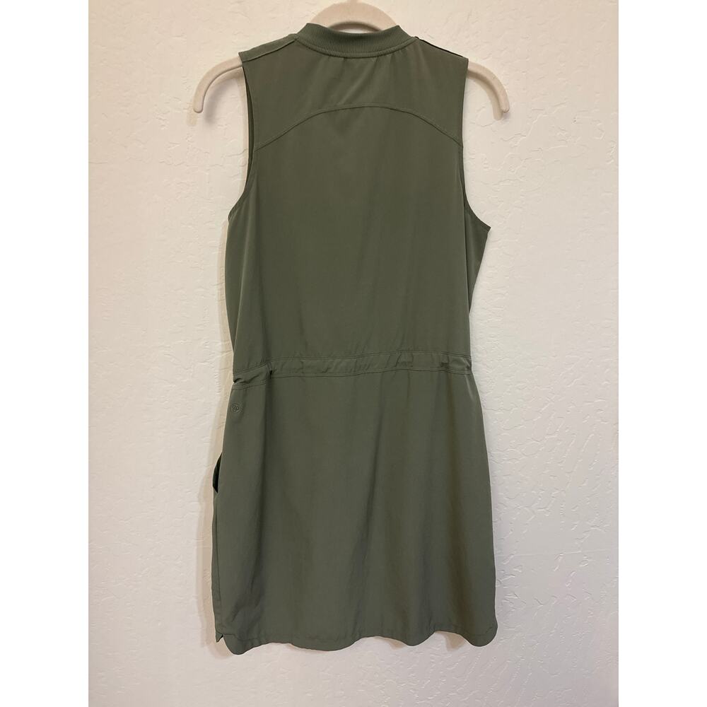 Zella Getaway Front Zip Utility Dress in Green Agave Size Small - Picture 5 of 9